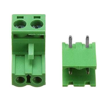 5pcs 5.08mm Pitch 2Pin Plug in Screw PCB Dupont Cable Terminal Block Connector Right Angle