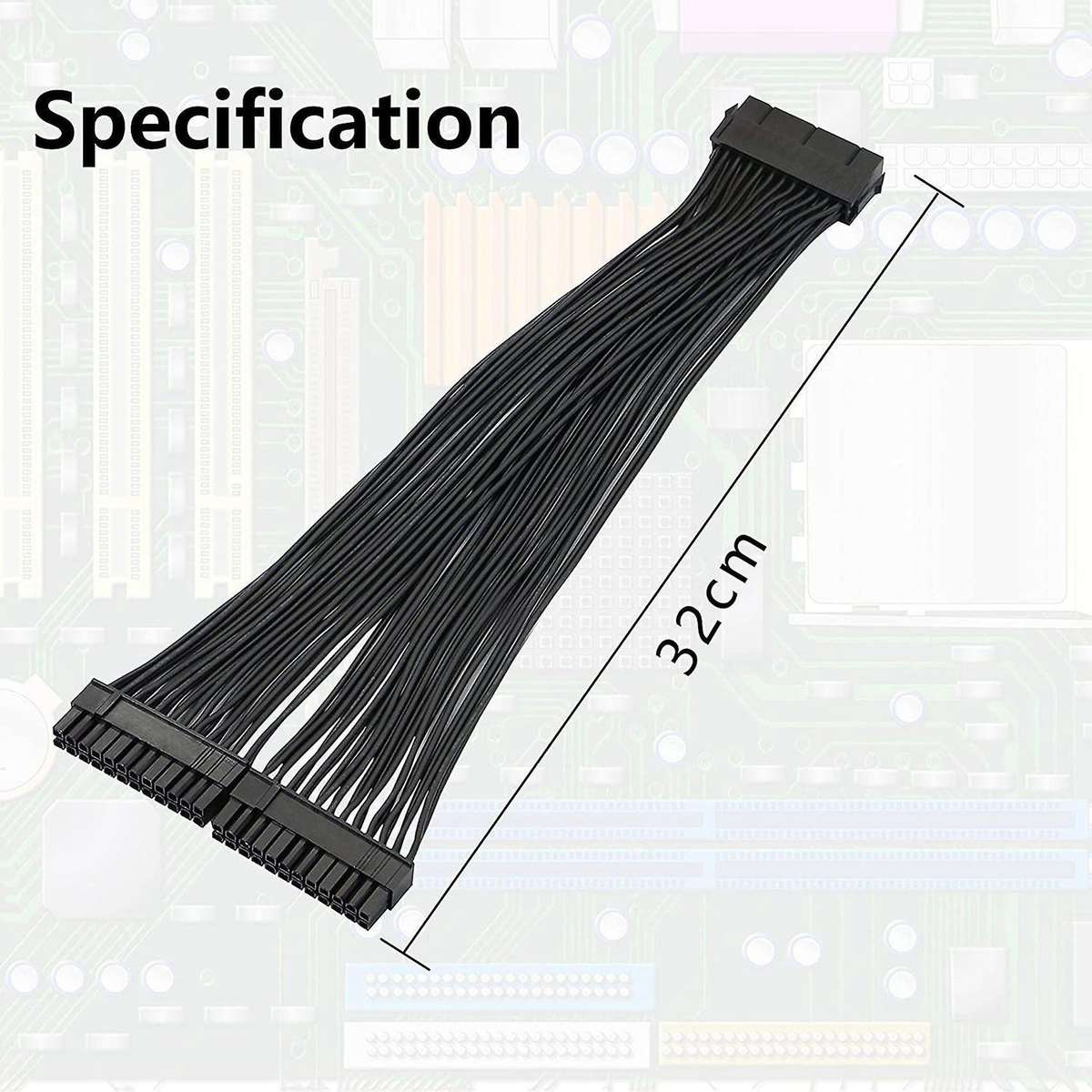 Dual Psu Power Supply 24-pin Atx Cable, for Atx Motherboard Cable
