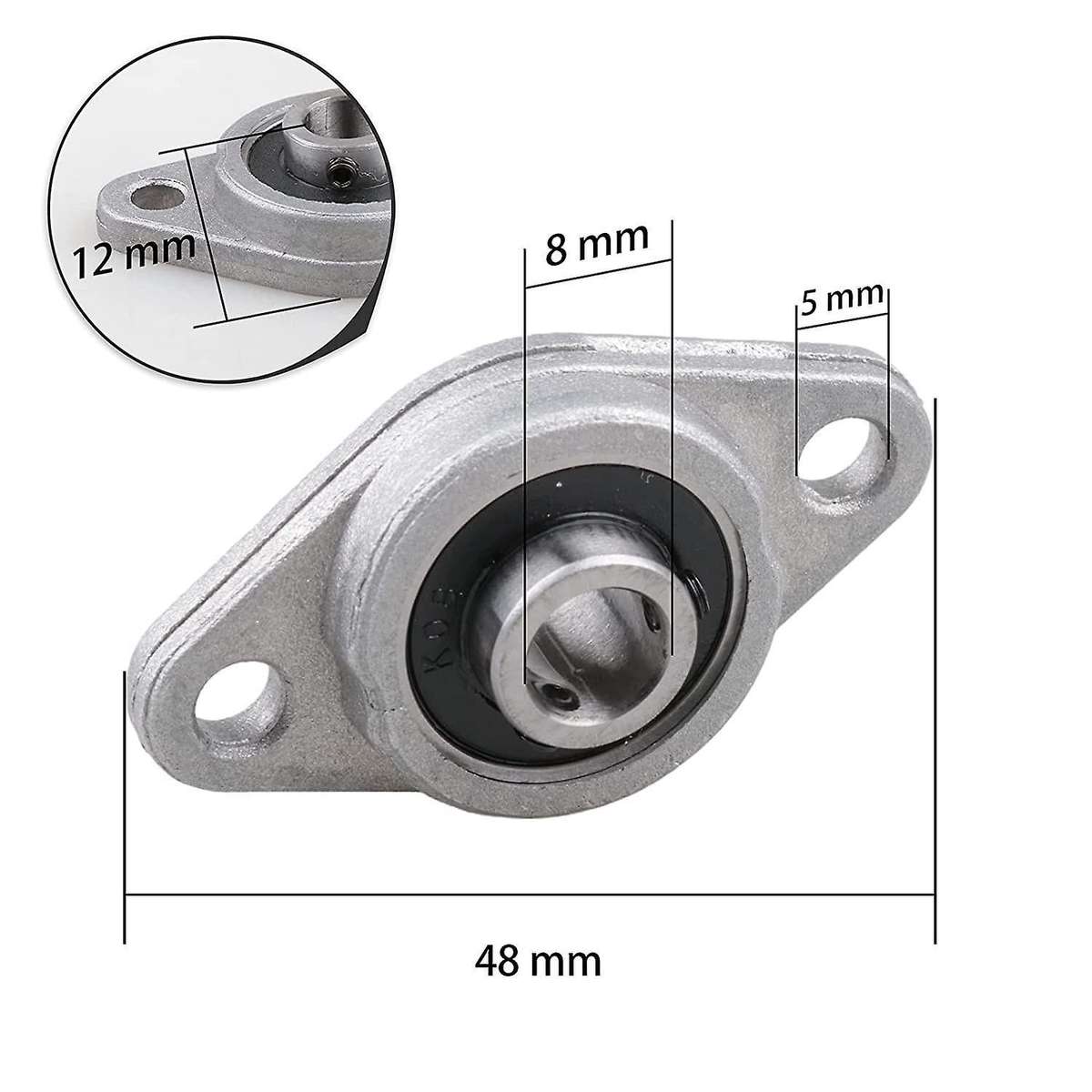 4pcs Kfl08 Pillow Block Zinc Alloy Flange Bearings, 8mm Id Mounted