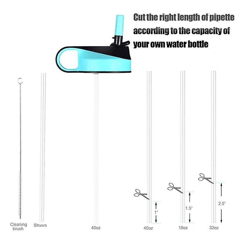 2 Straw Lid with Straws and Brush for Hydro Flask and Water Bottle