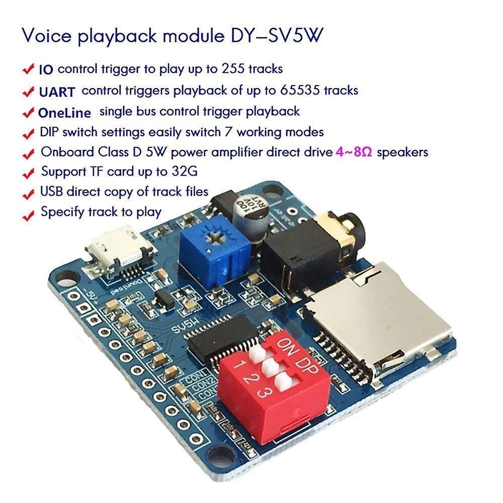 Voice Playback Module Board Mp3 Music Player 5w Mp3 Playback Serial