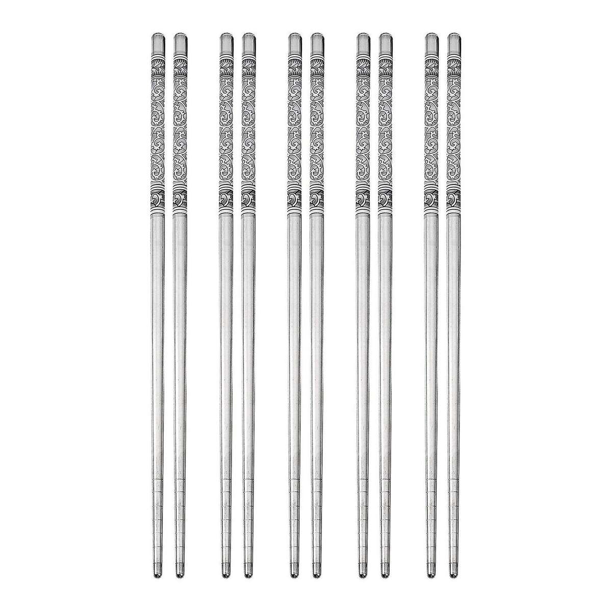 5 Pairs Of Blue and White Porcelain Pattern Chopsticks Tableware Set