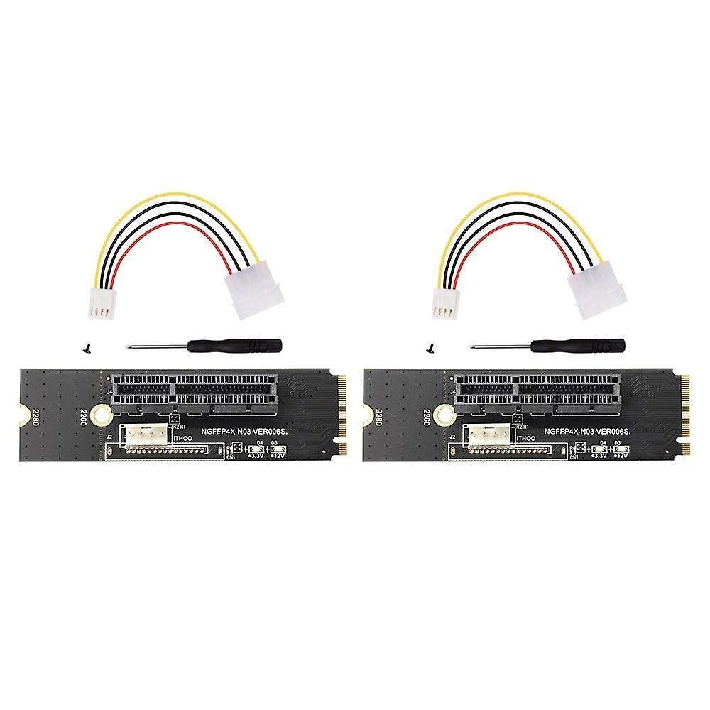 2pcs Ngff M.2 to Pci-e 4x Riser Card Express 1x to 16x Adapter Card