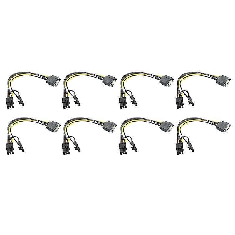 15pin Sata Male to 8pin(6+2) Pci-e Power Cable for Graphic Card(8pcs)