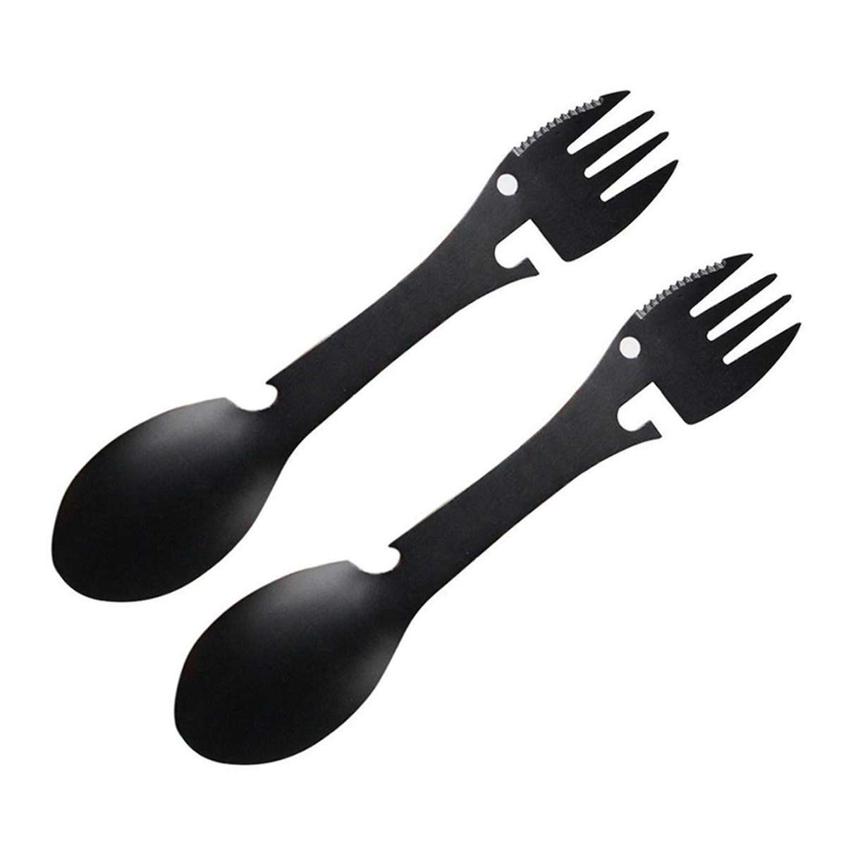 2x Multifunctional Equipment Cookware Spoon Fork Bottle Opener