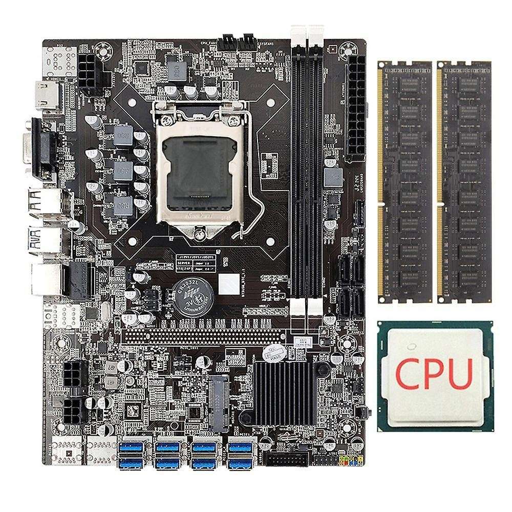 B75 Eth Mining Motherboard+cpu+2x4g Ddr3 1333mhz Ram Lga1155 8xpcie