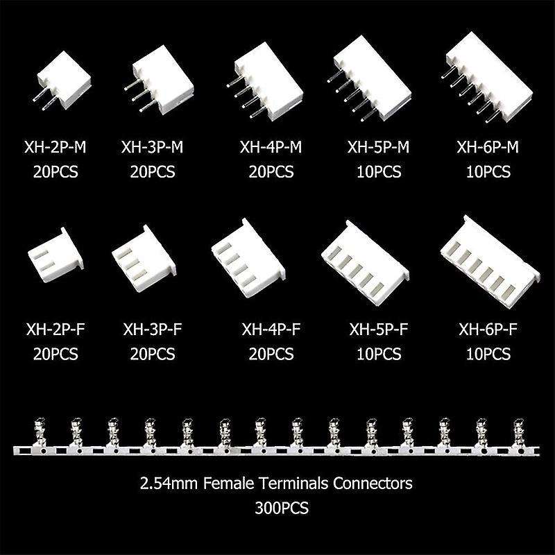 460pcs 2.54mm Jst-xh Kit with 2.54mm Female Pin & 2/3/4/5/6 Pin Plug