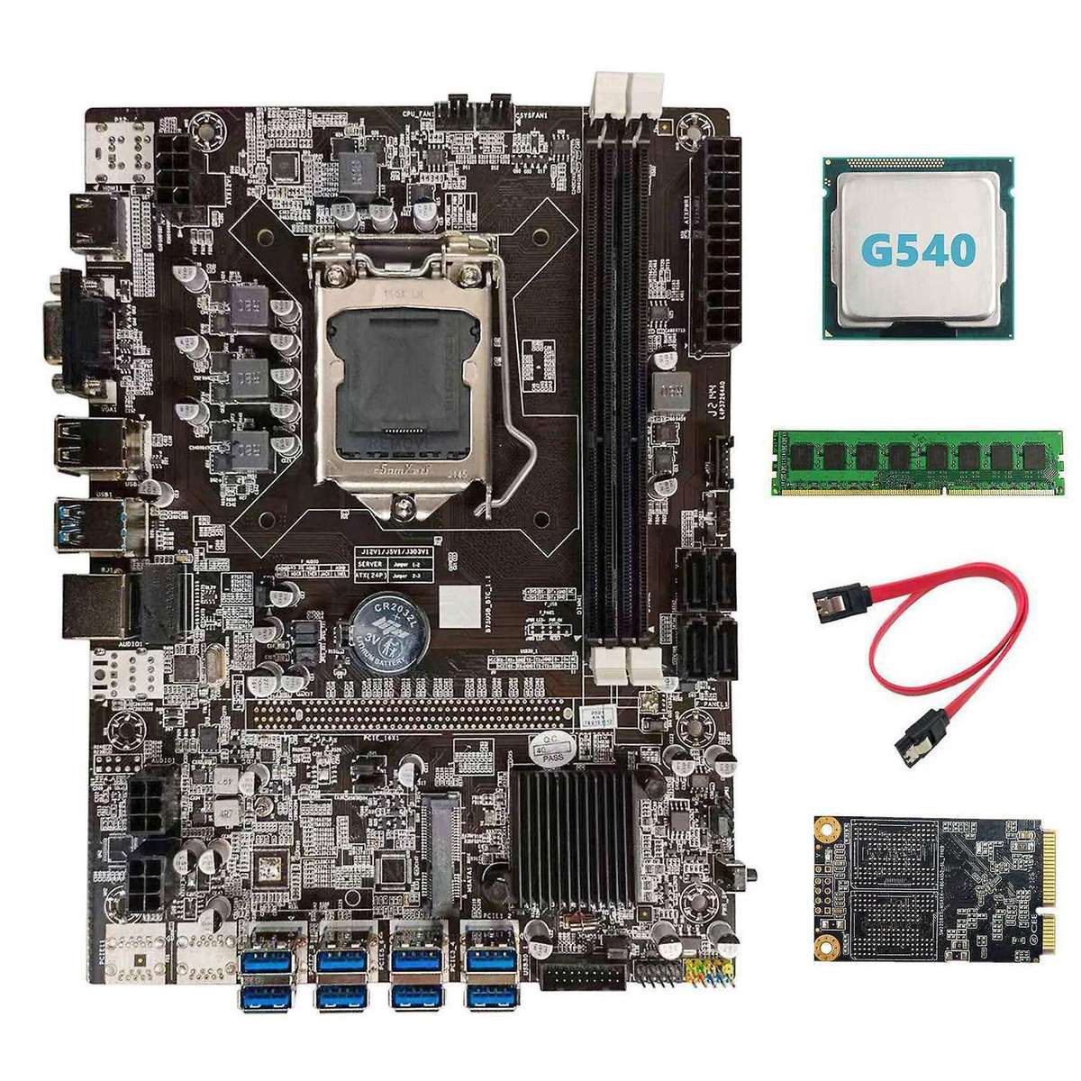 B75 Usb Btc Mining Motherboard+g540 Cpu+ddr3 4gb 1600mhz Ram