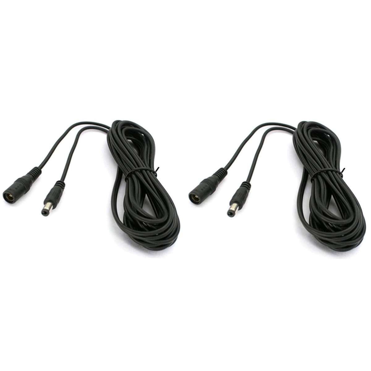 2 Pcs Dc Power Extension Cable 5.5x2.1mm 5v/12v/24v Led Strip 5 Meter