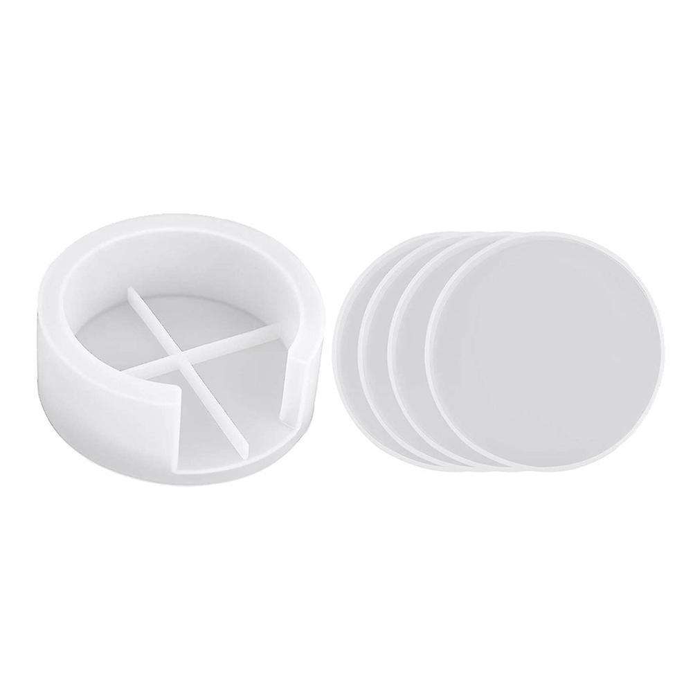 4pcs Resin Coaster Mold with Coaster Storage Mold for Resin Casting