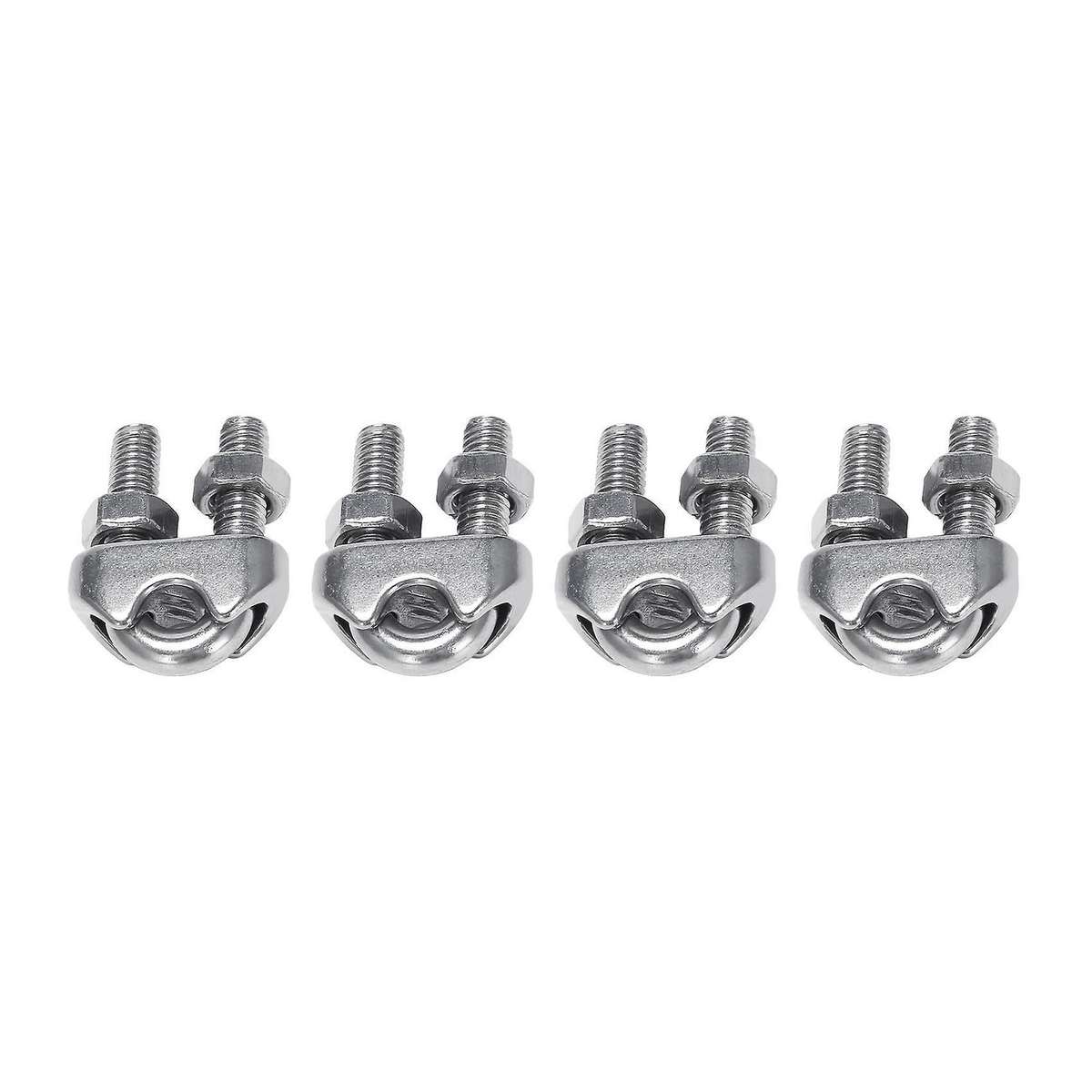 M6 1/4 Inch U-shape Bolt Saddle Clamps Cable Wire Rope Clips 4 Pcs