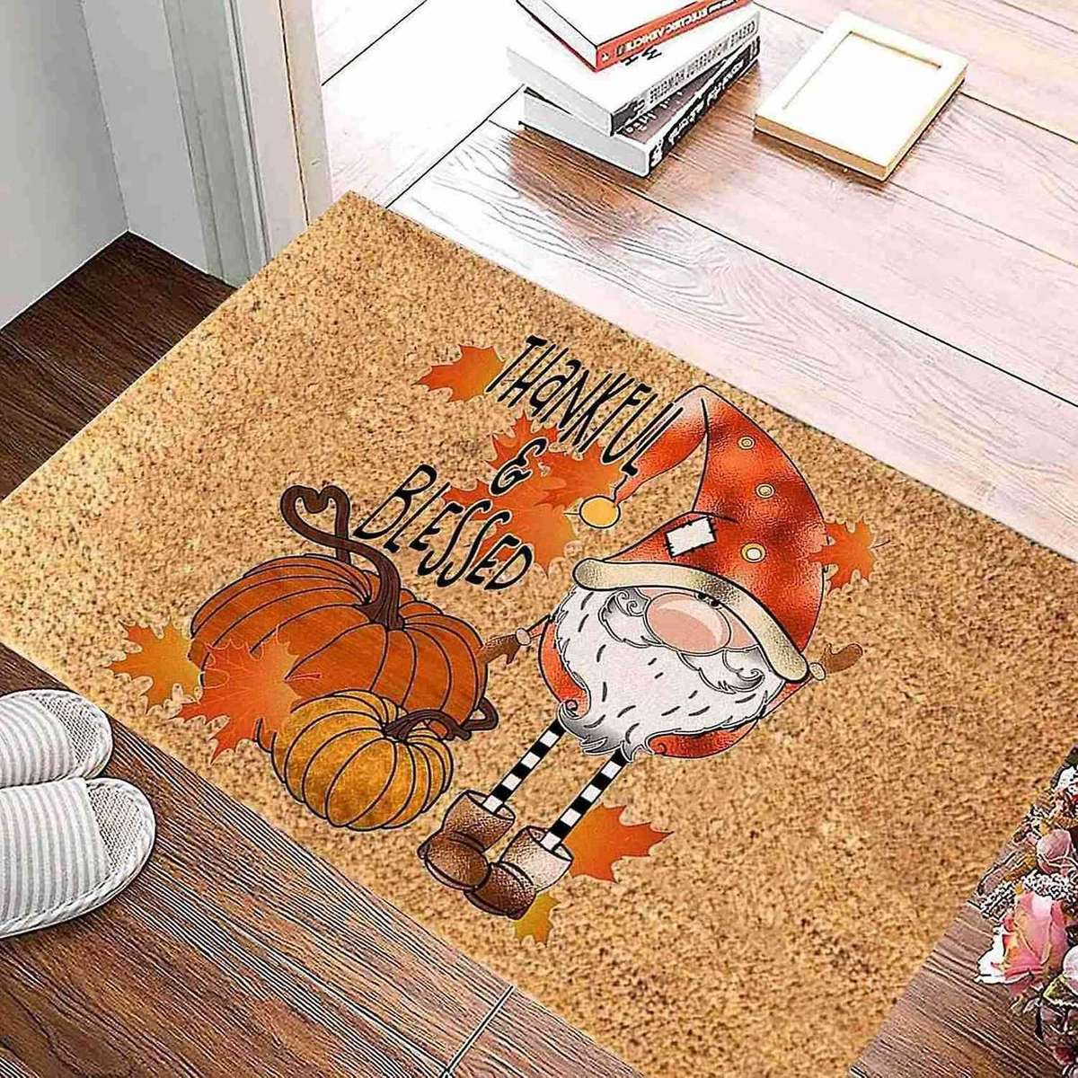 Thanksgiving Doormat Fall Autumn Door Mat Home Carpet 40x60cm D