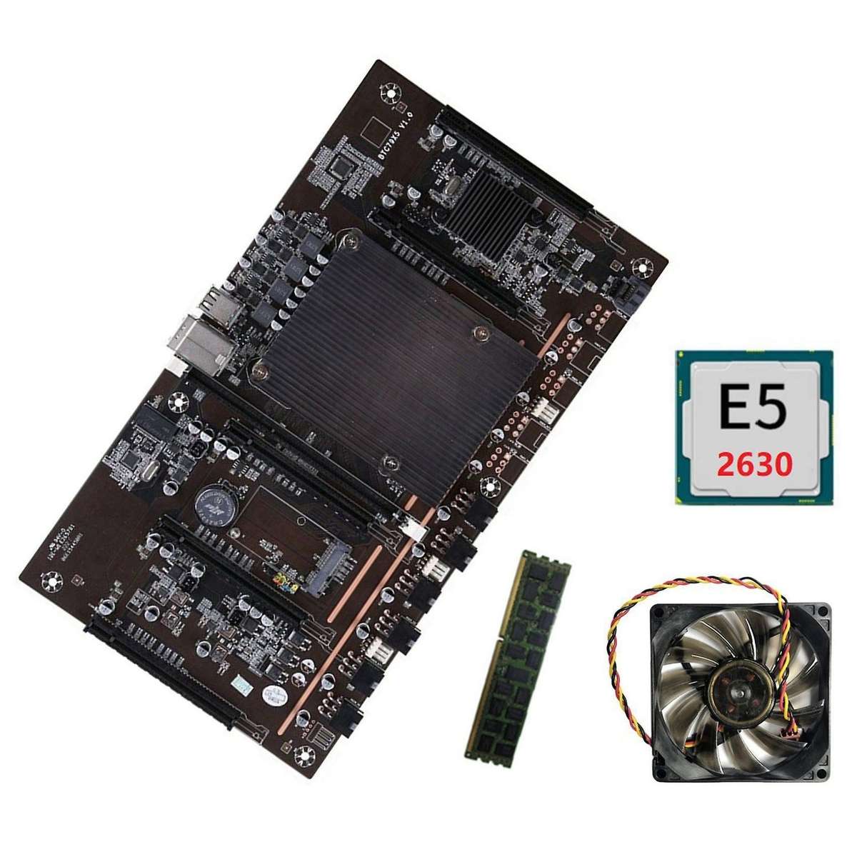 X79 H61 Btc Miner Motherboard with E5 2630 Cpu+recc 4g Ddr3