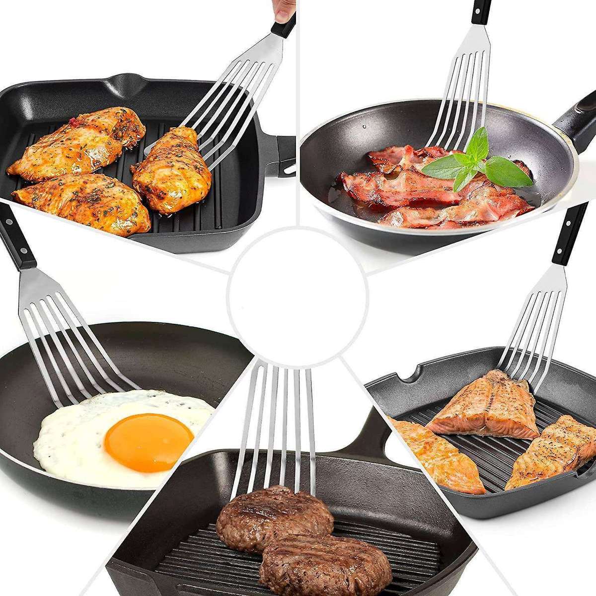 12.4inch Fish Spatula- Slotted Fish Turner Spatula with Sloped Head