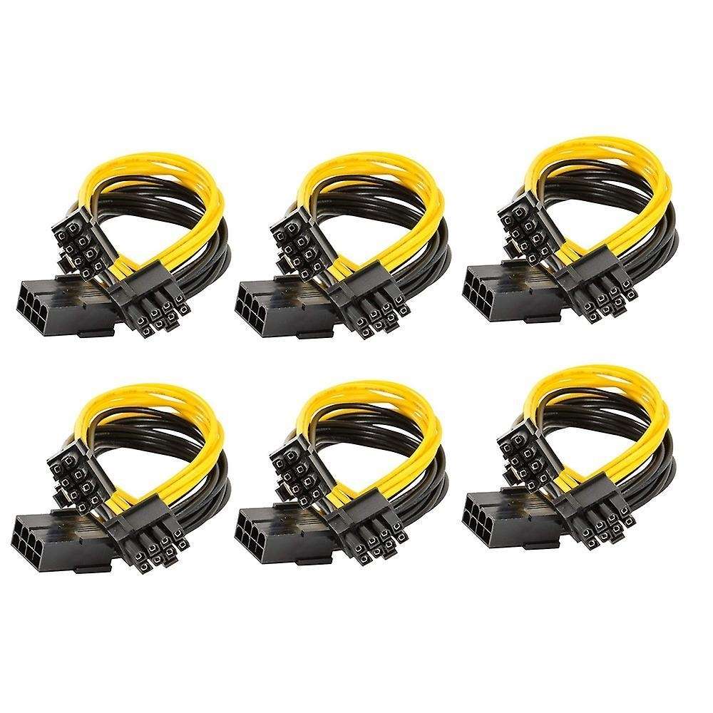 6pcs 8 Pin Pci-e to 2 Pci-e 8 Pin (6 Pin + 2 Pin) Power Cable