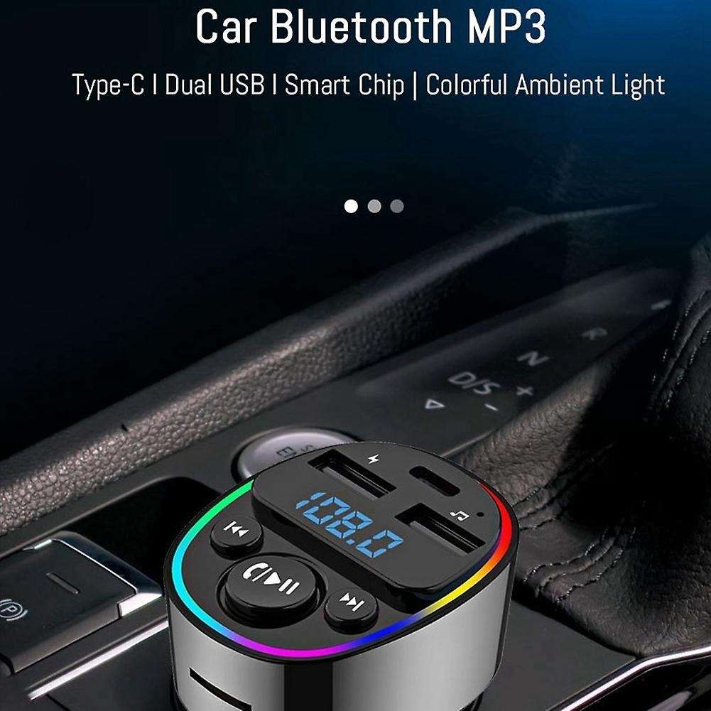 Car Bluetooth 5.0 Fm Transmitter Pd Type-c Dual Usb Charger Mp3 B