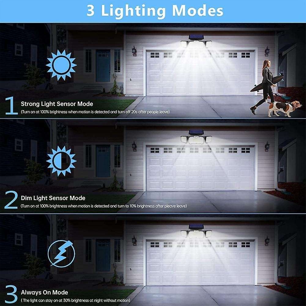Solar Outdoor Lights, 218 Led 2800lm Flood Lights