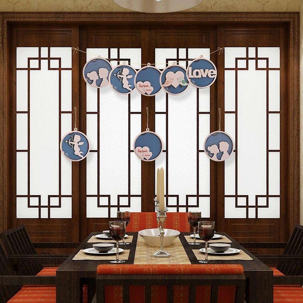 5pcs Handicraft Wooden Round Pendant Wood Crafts