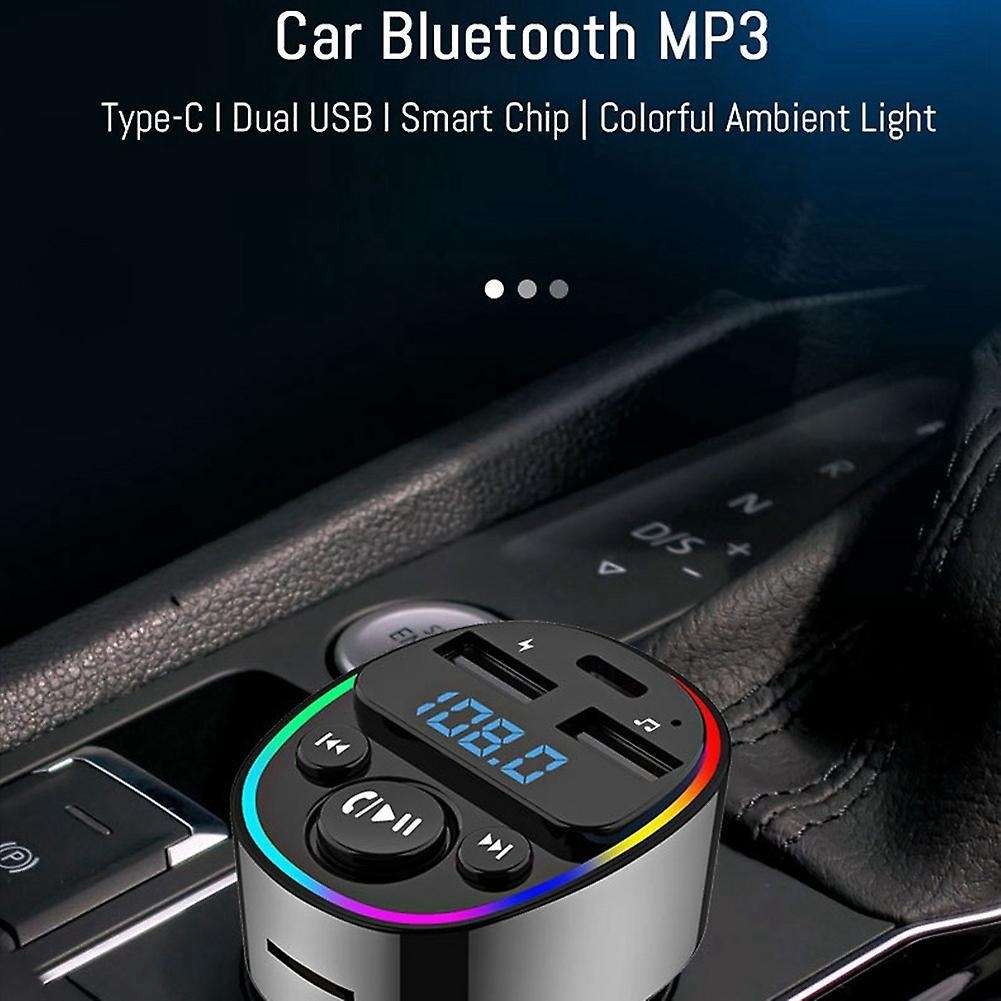 Car Bluetooth 5.0 Fm Transmitter Pd Type-c Dual Usb Charger Mp3 A