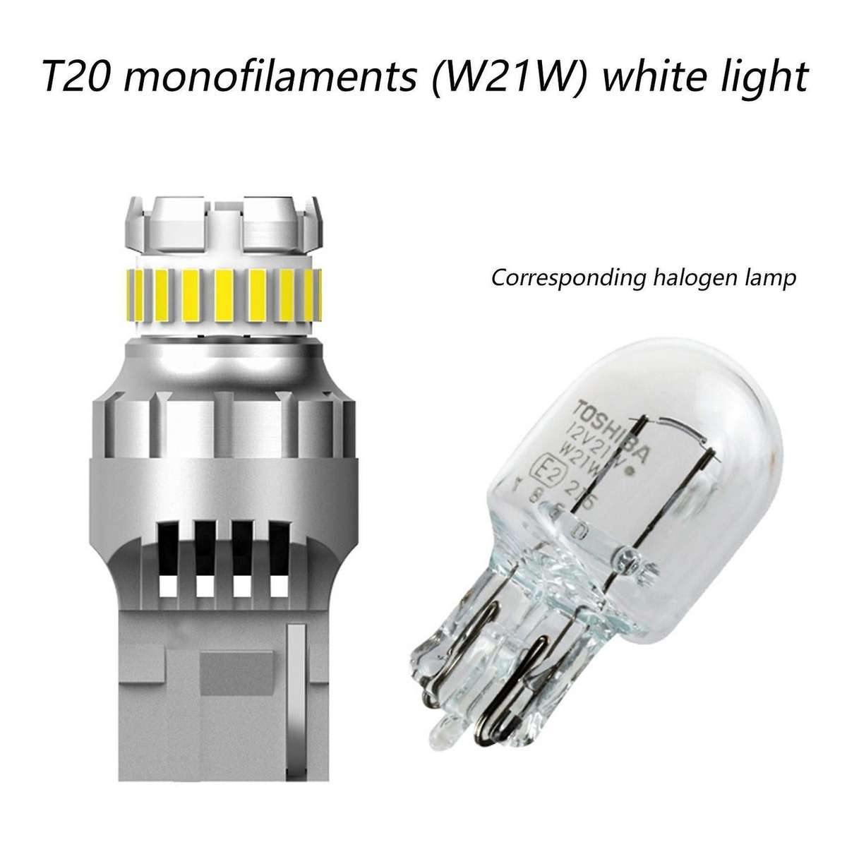 2pcs Car T20 7440 W21w Led Canbus Reverse Lights 7443 Led Bulb