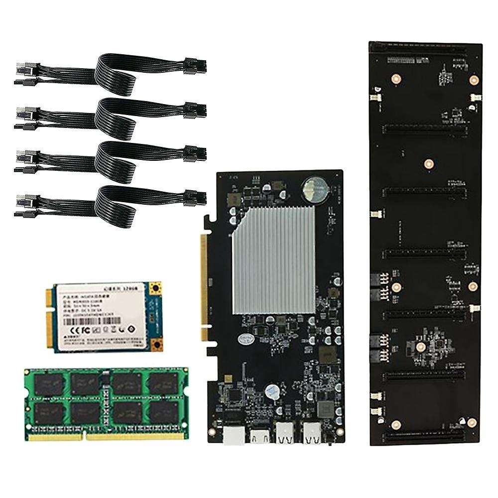 Eth-hsw2 Btc Mining Motherboard with 128g Ssd+8g Ram+4x Power Cord
