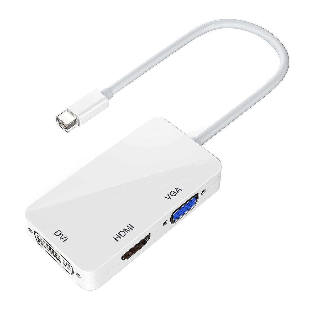 Adapter 4k, Mini Displayport to Hdmi-compatible/vga/dvi Video(white)