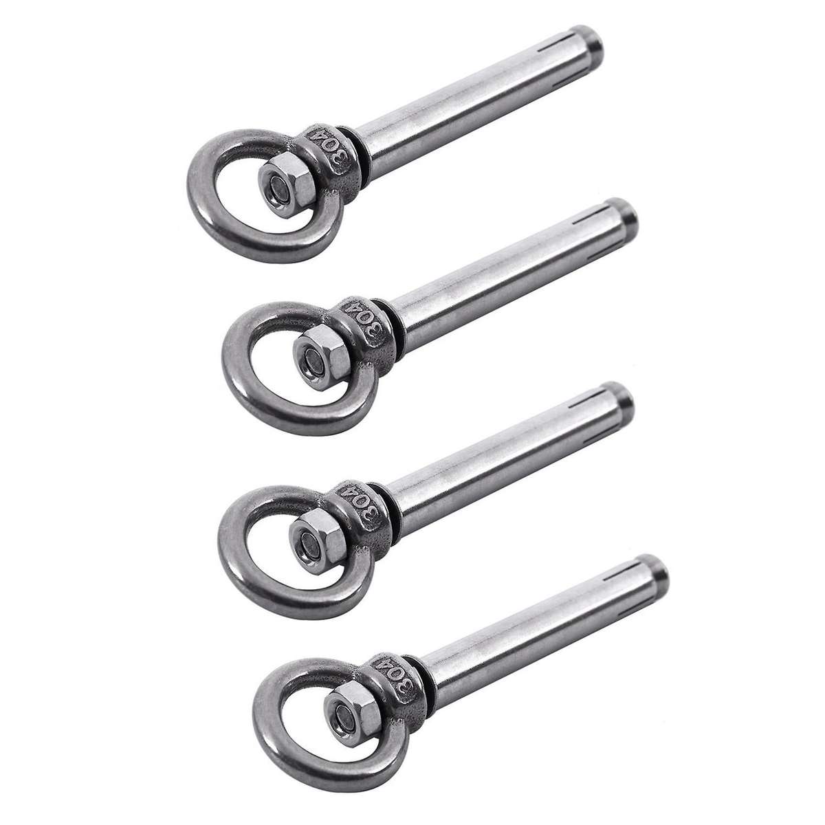 4pcs Stainless Steel Raw Style Shield Anchor Eye Bolts M6 X 82mm