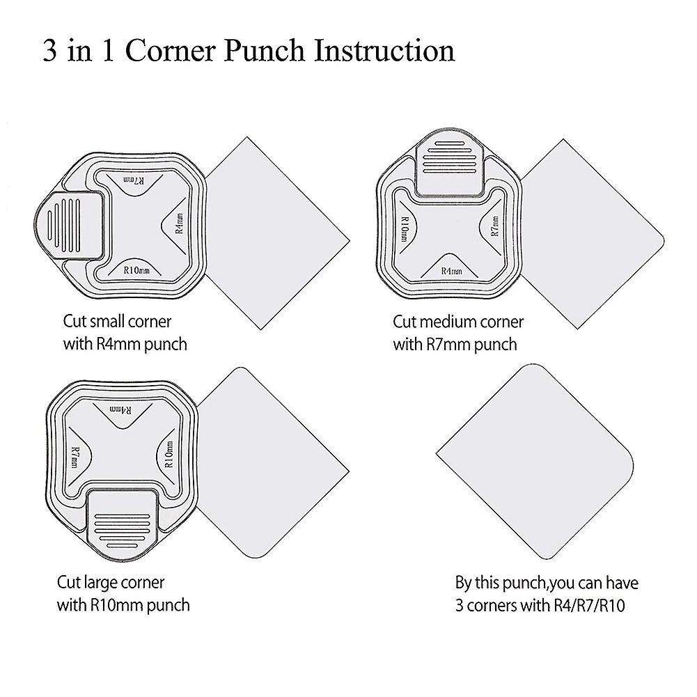 Round Corner Punch, 3 In 1 Paper Corner Cutter for Paper Crafts