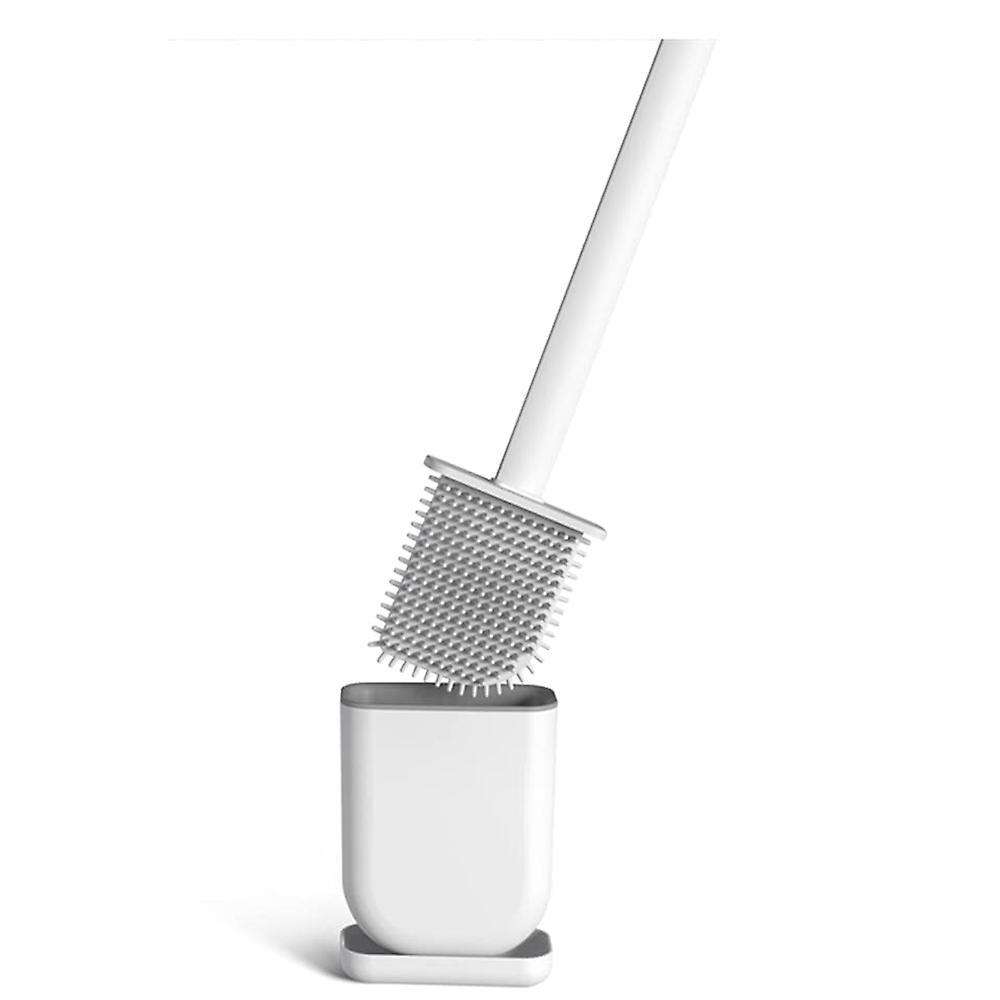 Toilet Brush, Silicone Toilet Brush with Holder Drip Tray Set(1 Pack)