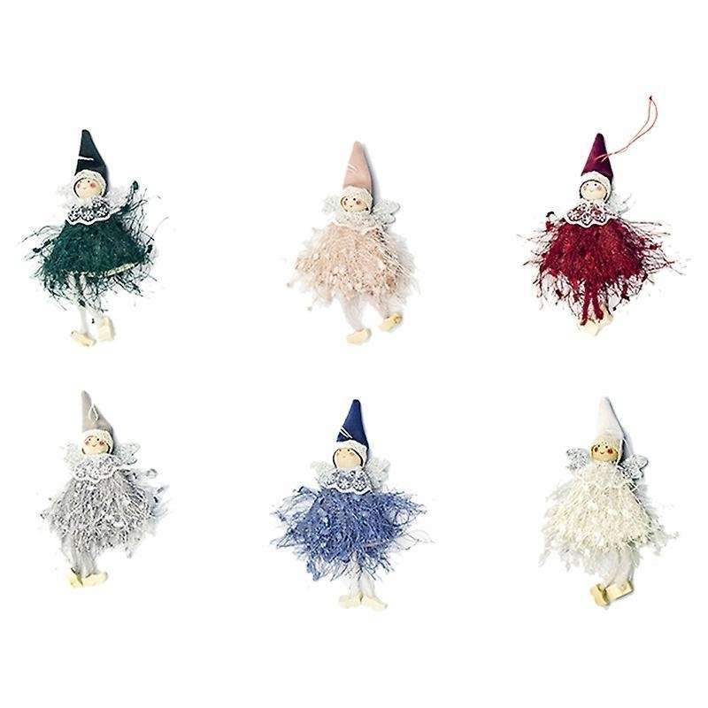 6pcs Cute Angel Doll Pendant Christmas Tree Hanging Ornament