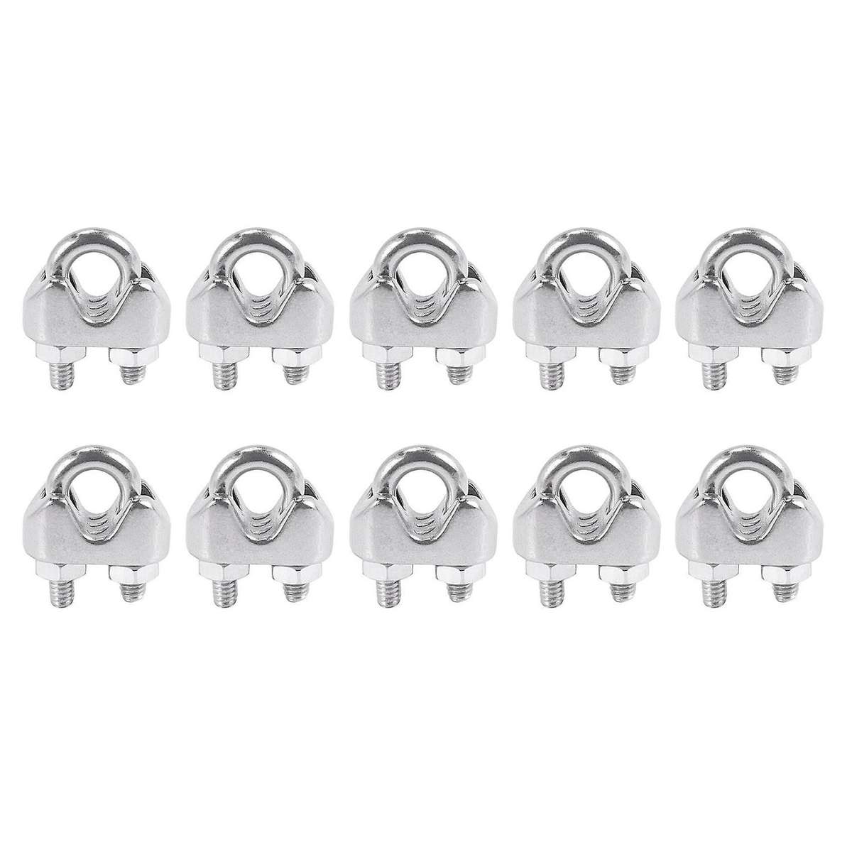 M4 304 Stainless Steel U-shape Bolt Saddle Clamps Cable 10pcs