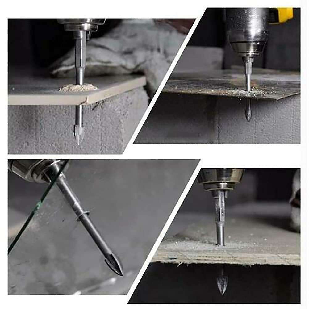 5pcs Universal Triple-cornered Cross Alloy Drill Bit Set(3/4/5/6/8mm)