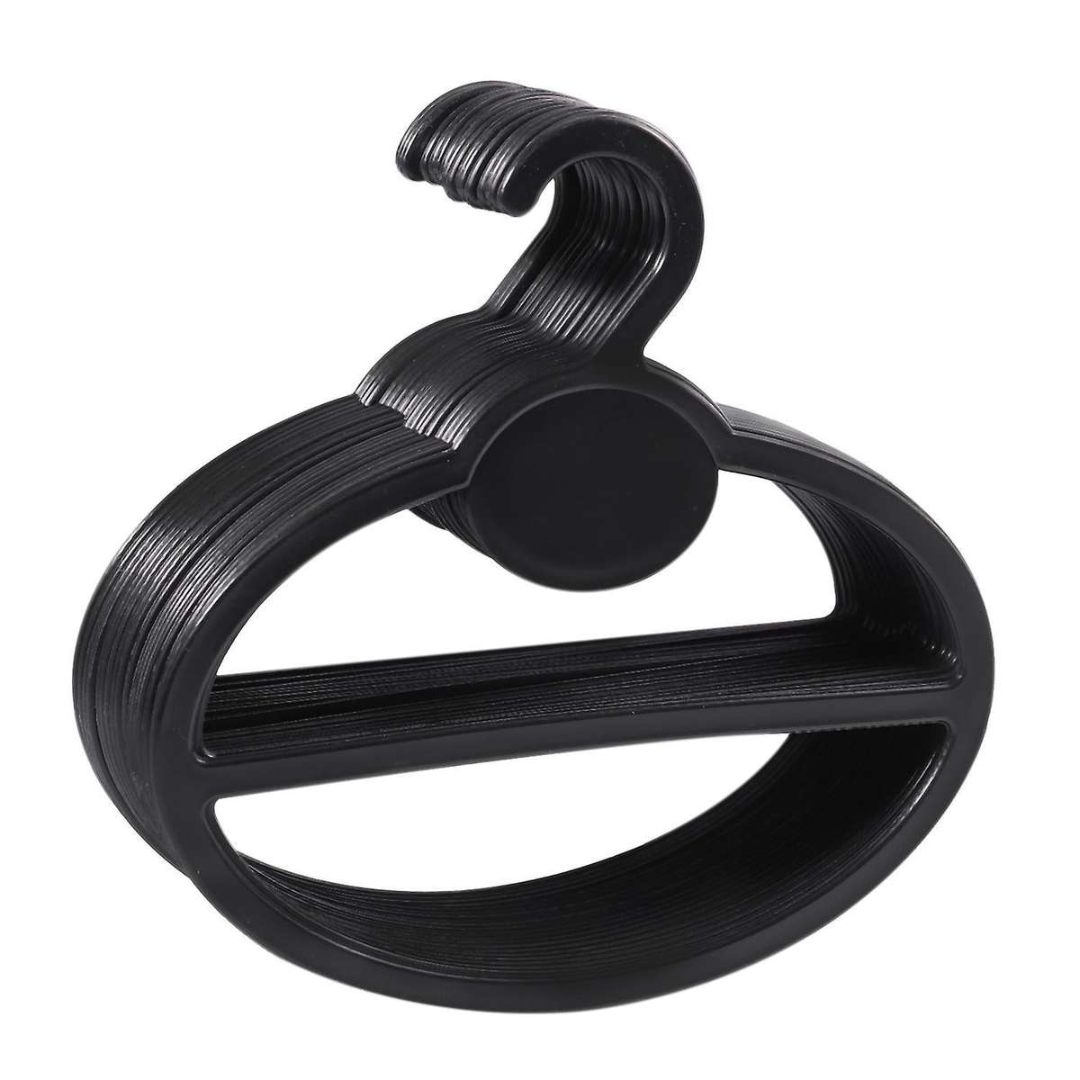 20x Scarf Shawl Oval Plastic Hangers Black 13.5cm12.5cm13.5cmx1.9cm