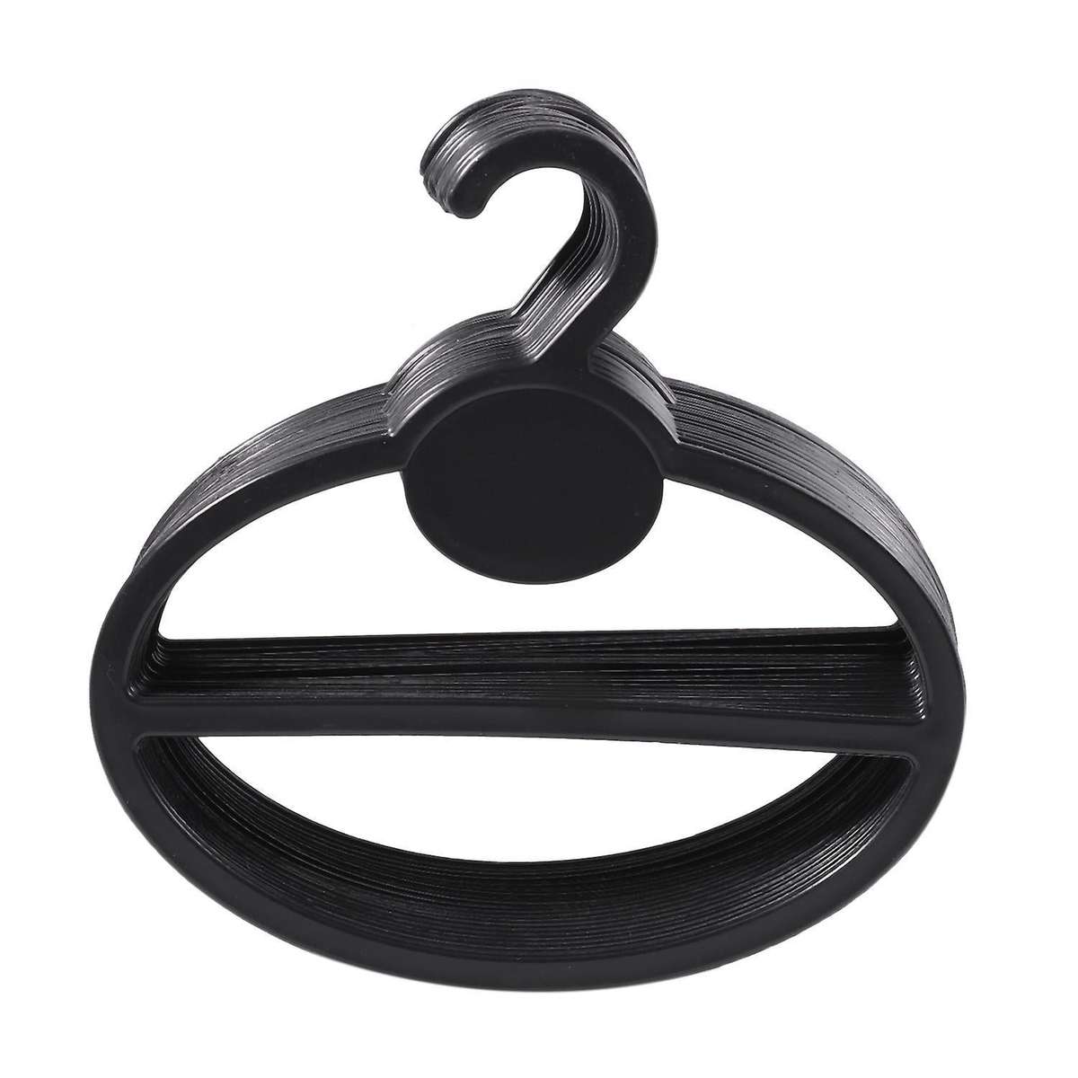 20x Scarf Shawl Oval Plastic Hangers Black 13.5cm12.5cm13.5cmx1.9cm