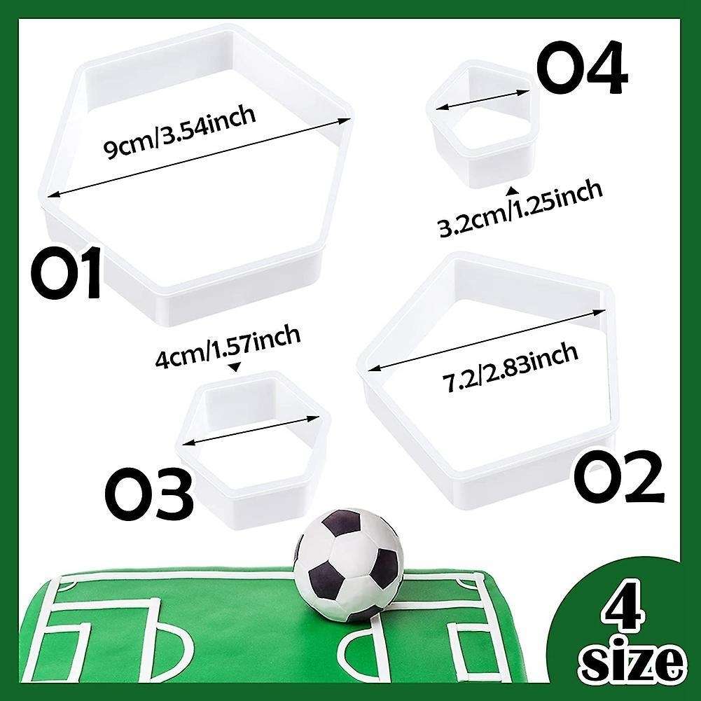 Football Pattern Cookie Cutters Hexagon Cutter for Diy Cake Tools