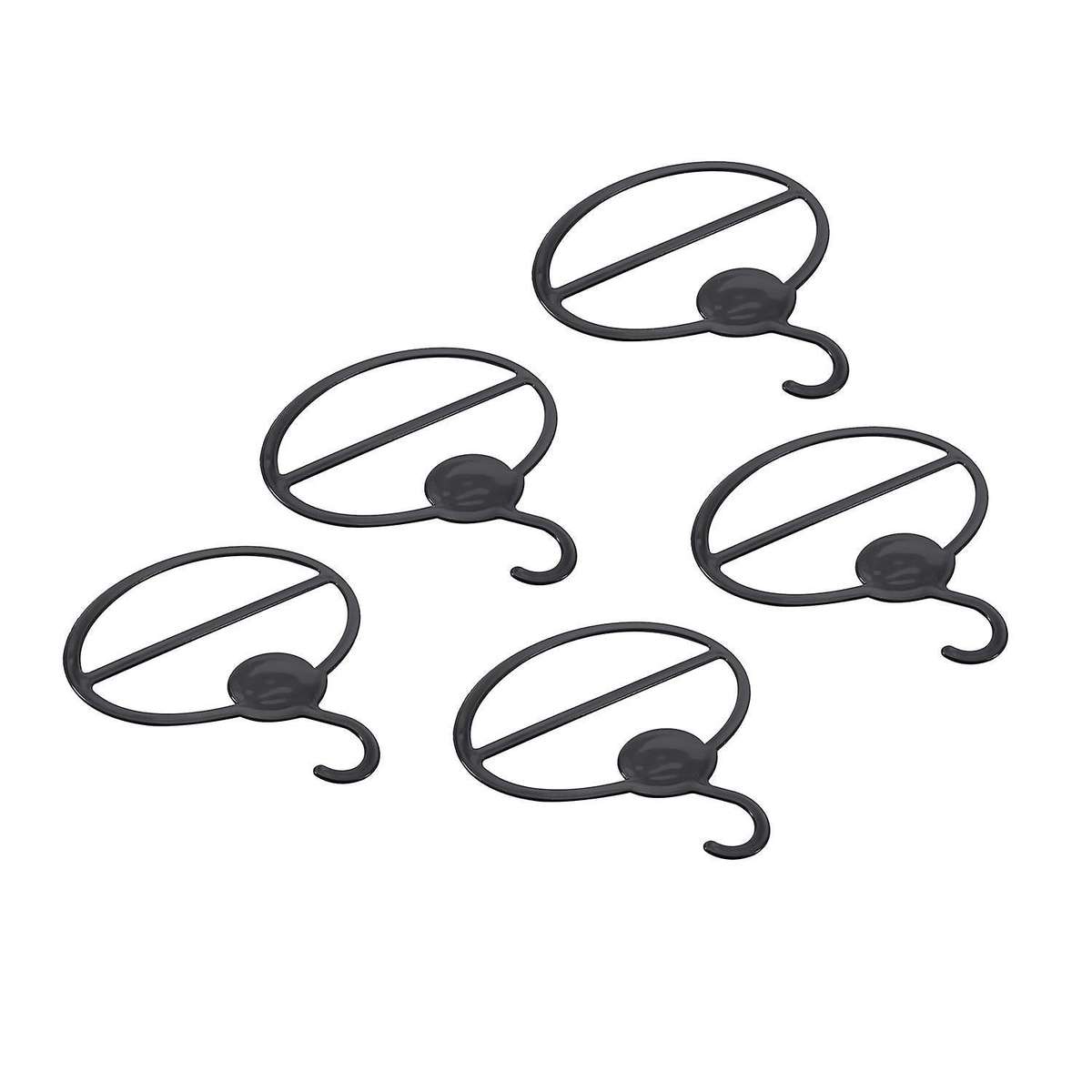 5x Scarf Shawl Oval Plastic Hangers Black 13.5cm12.5cm13.5cmx1.9cm
