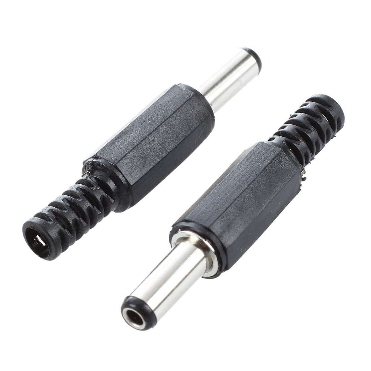 20 Pcs Black 2.5mm X 5.5mm Dc Power Male Plug Jack Adapter