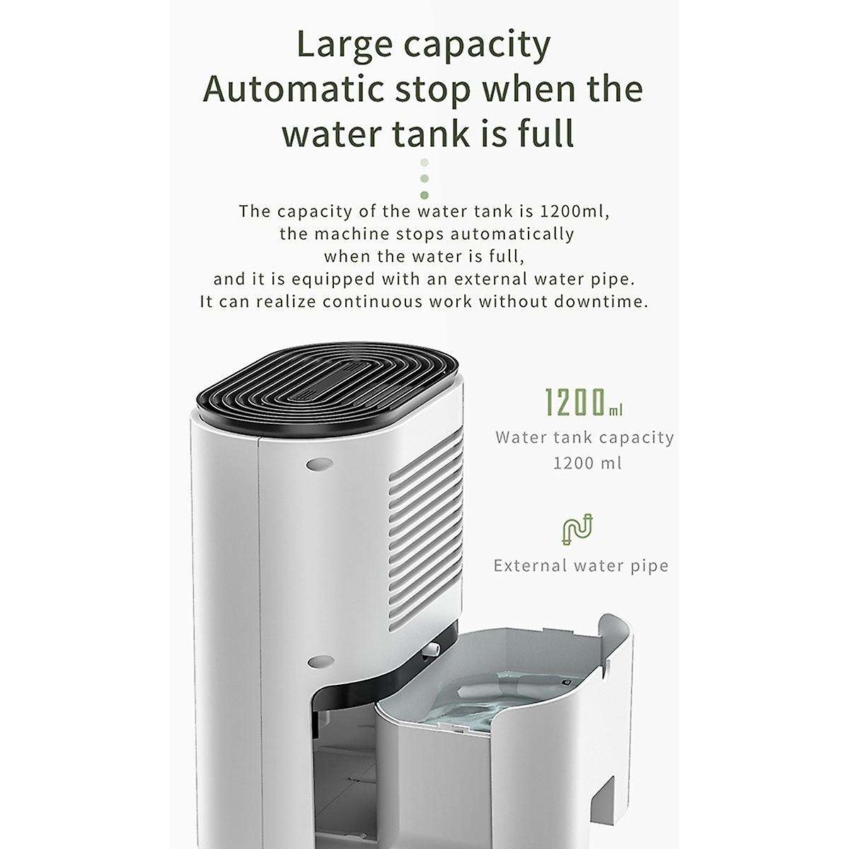 22W Home Dehumidifier Negative Ion Air Cleaner Energy Saving Air Dryer Low Noise 1200Ml Water Tank E