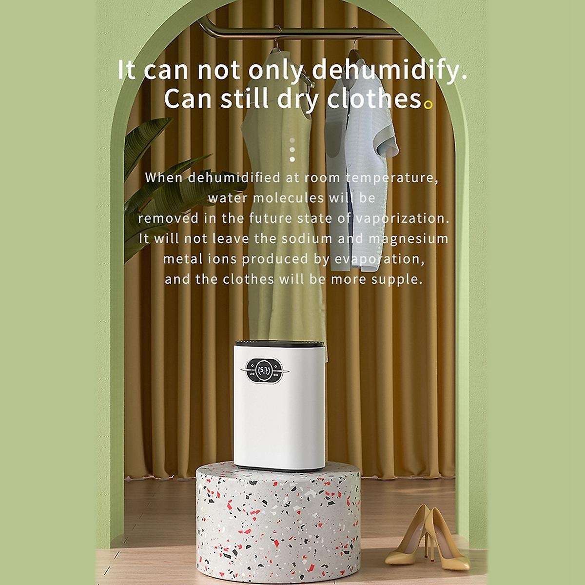 22W Home Dehumidifier Negative Ion Air Cleaner Energy Saving Air Dryer Low Noise 1200Ml Water Tank E