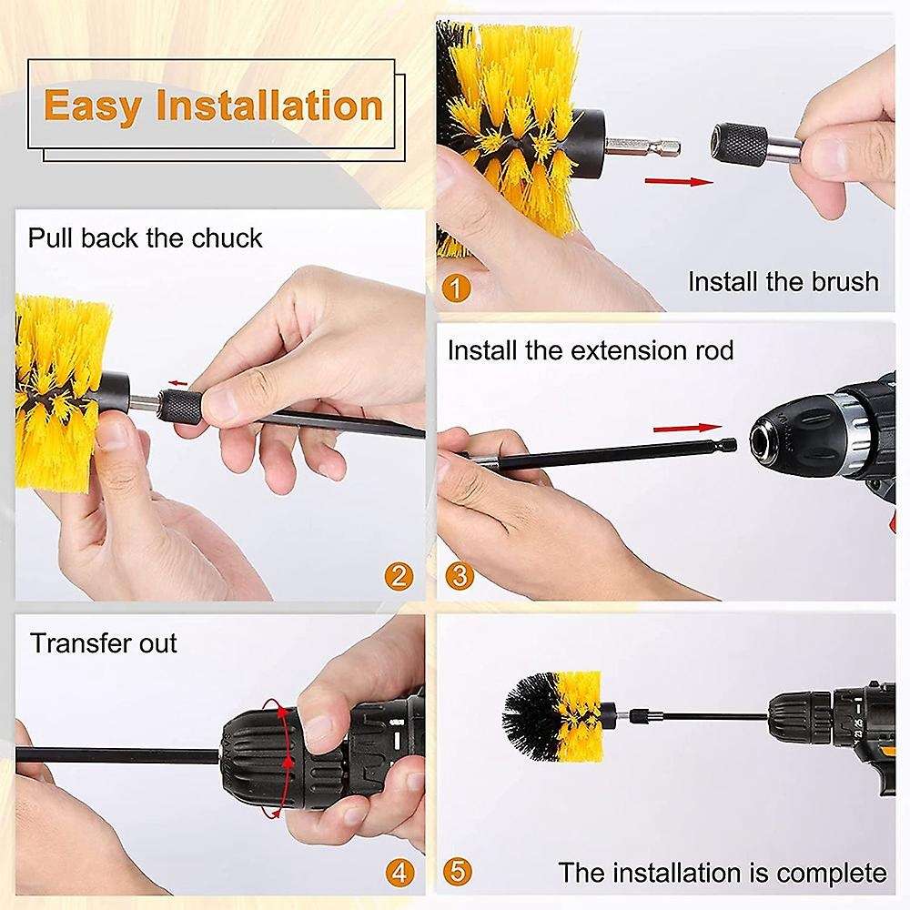 24 Piece Attachments Set, Sponge Cleaning Brush Drill Brushes for Grout, Tiles, Sinks, Bathtub, Bath