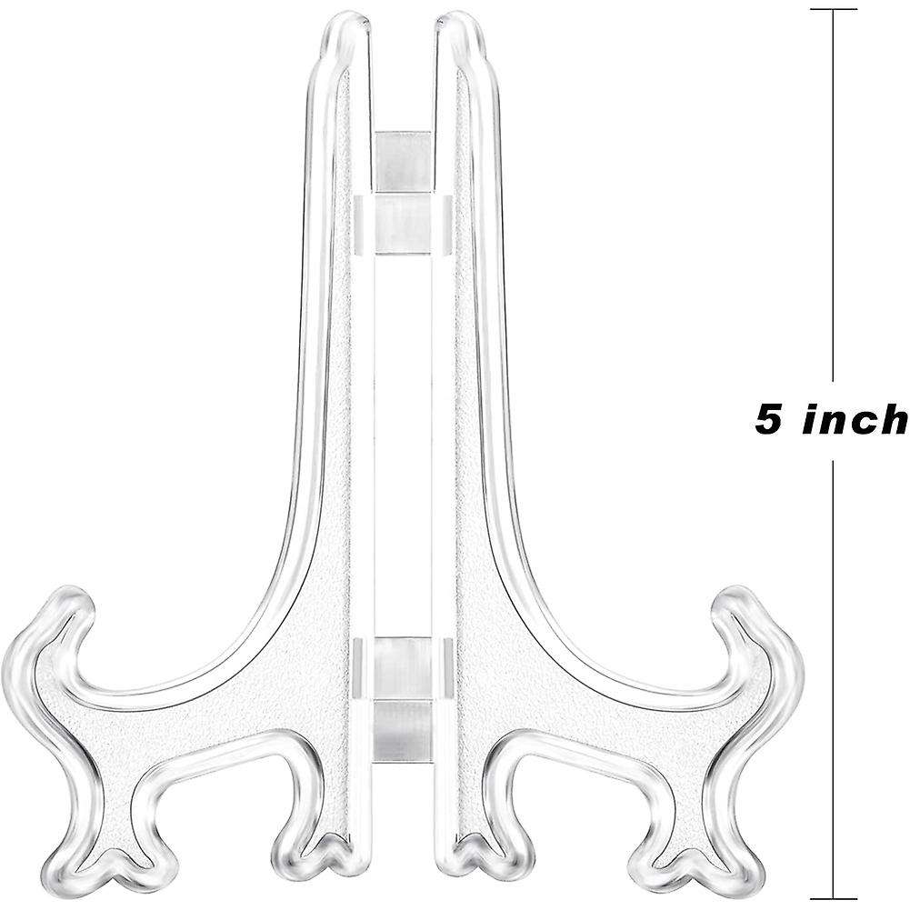 24 Pieces Plastic Easel Plate Display Stands Holders Easel At Weddings, (clear, 4 Inch)