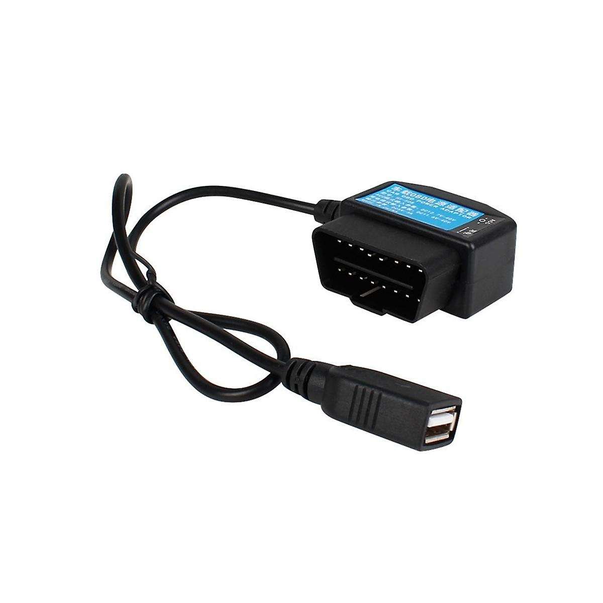 24hours 5v 3a Usb Car Charge Cable Obd Hardwire Kit with Switch 0.5meter Wire for Dash Cam Camcorde