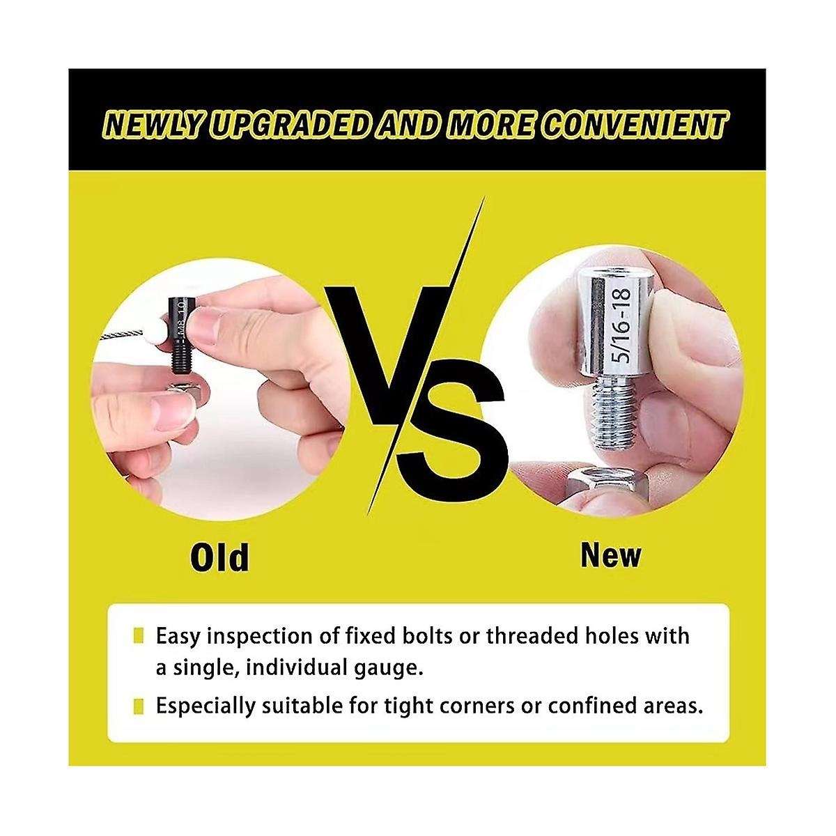 26pcs Nut and Bolt - Thread Gauge Suitable for Detecting Fixed Bolts Or Threaded Holes In Enclosed