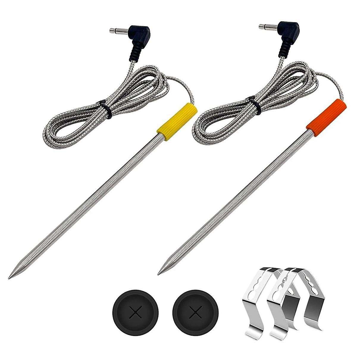 2-Pack Meat Probe for ,, Wood Pellet Grill,with Probe Grommet and Temperature Probe Clip