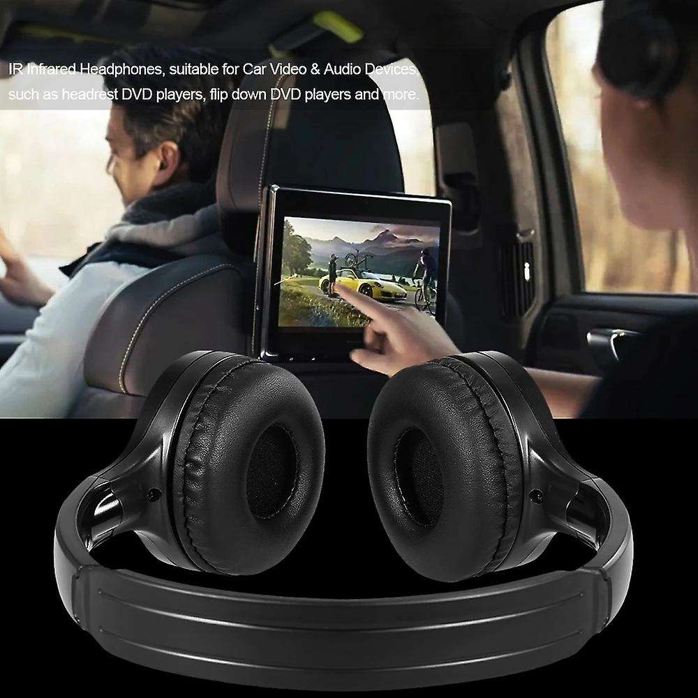 2pack Ir Wireless Headphones for Car Dvd Player Headrest Video,on-ear Infrared Headphones Headset Un