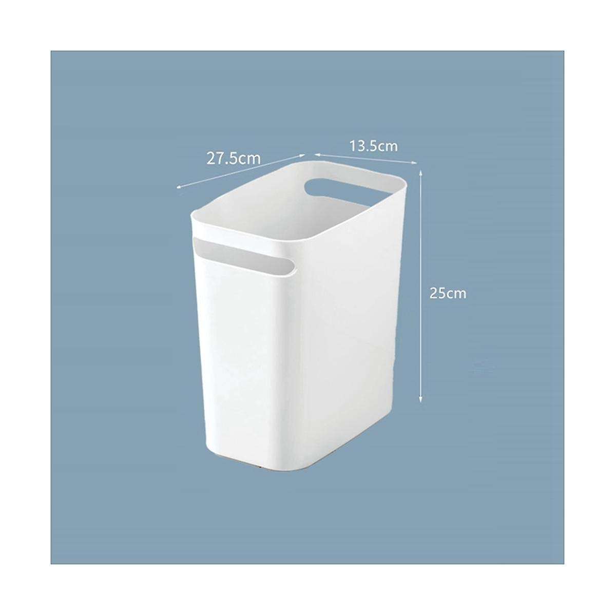2pack Plastic Trash Can Wastebasket, Classic Garbage Container Recycle Bin for Bathroom, Bedroom, Ki