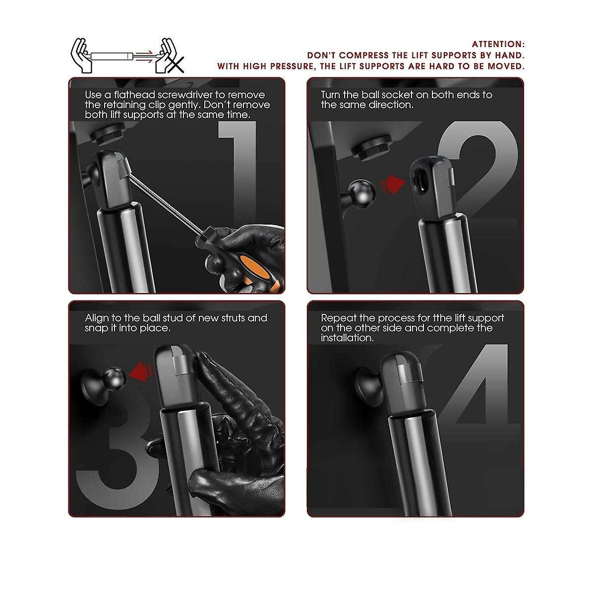 2PC 2002-2006 Lift Supports Shock Rear Hatch Trunk Spring Strut 7L6827550N