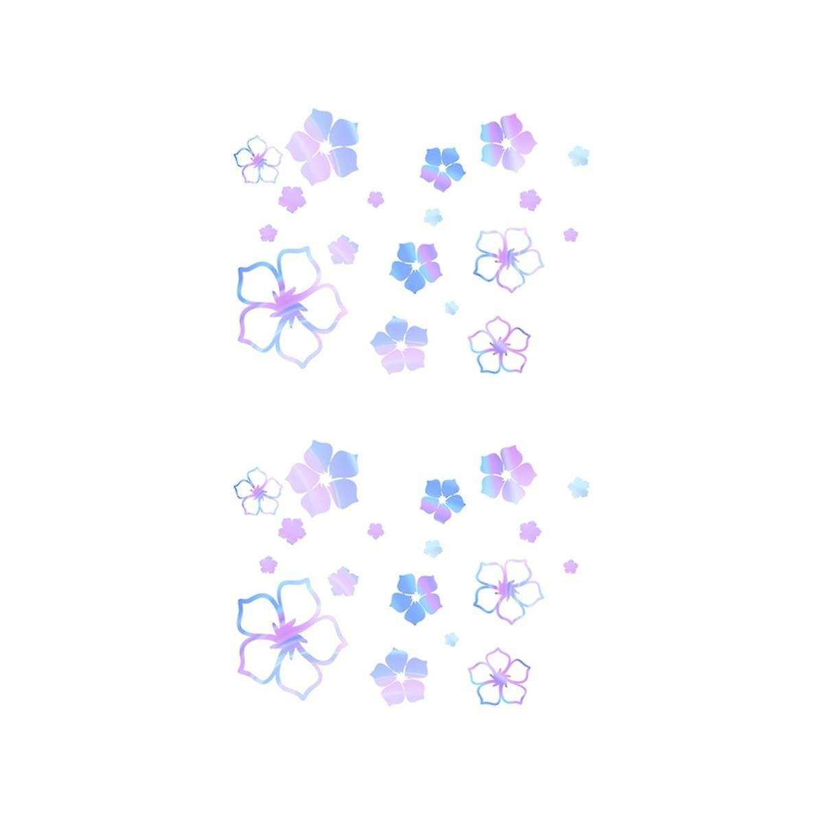 2Pc Refrigerator Stickers, Beautiful Flowers Fridge Stickers Glow in the Dark, Fridge Dazzle Decals