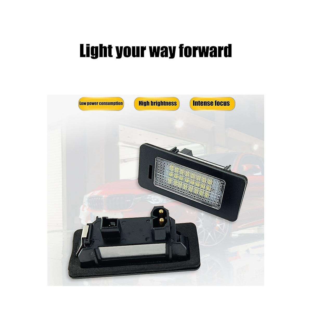 2Pcs 12V Car Rear LED License Number Plate Light 63267193293 63267165646 for E39 E82 E88 E90