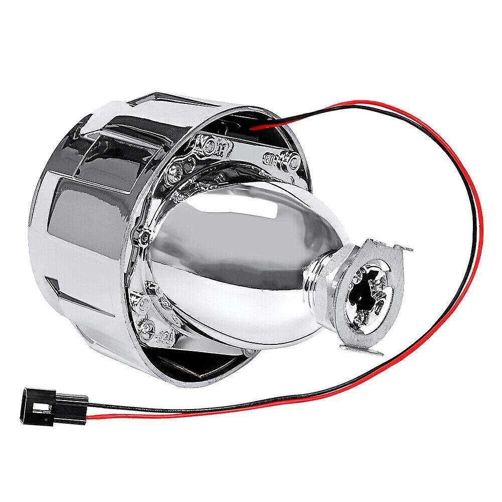 2Pcs 2.5 Inch Universal HID Projector Lens Silver Shroud for H1 LED Bulb Car Headlight